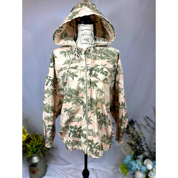 Maje Palm Tree Print Jacket with hood Size 40 (L) - Picture 7 of 16